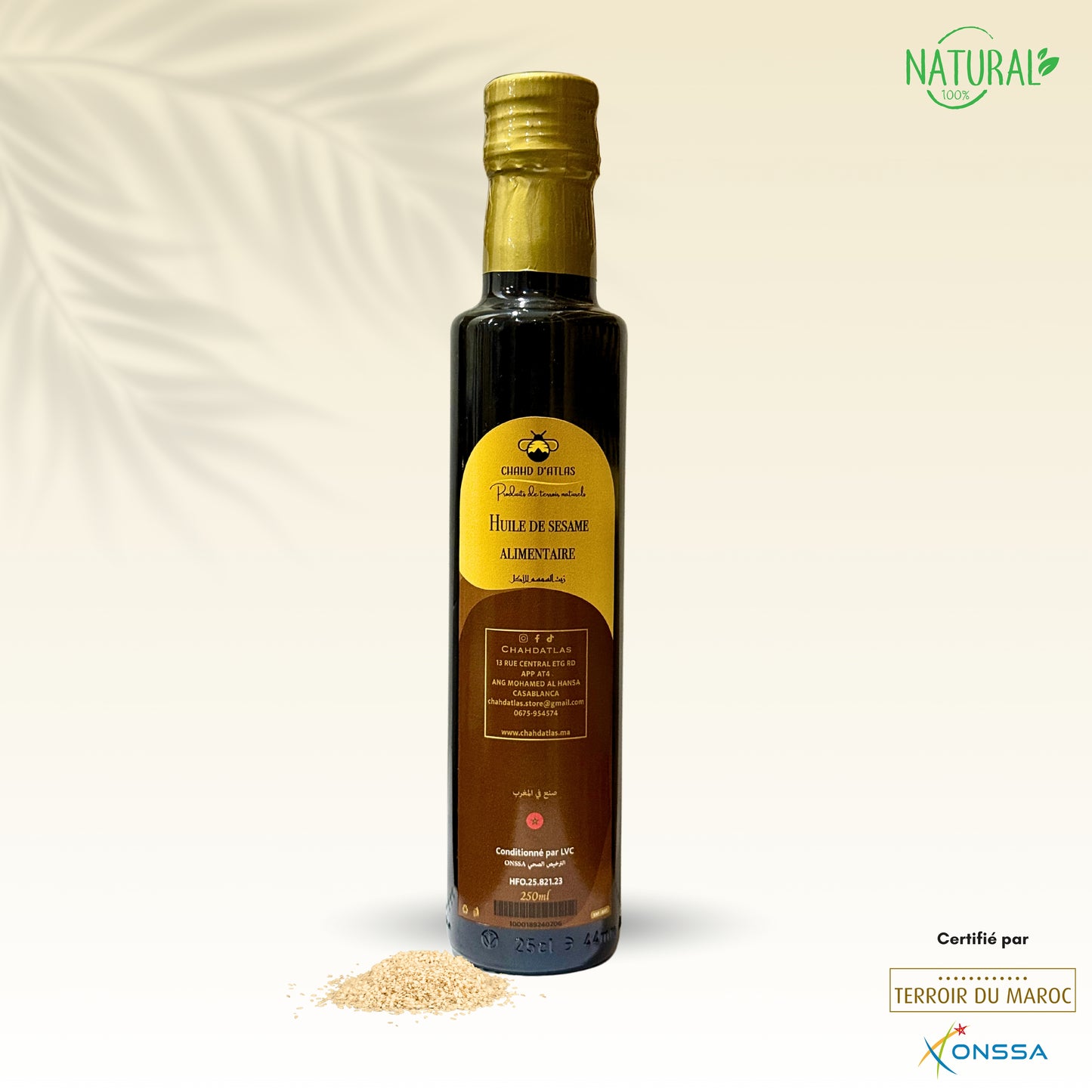 Huile de sesame alimentaire